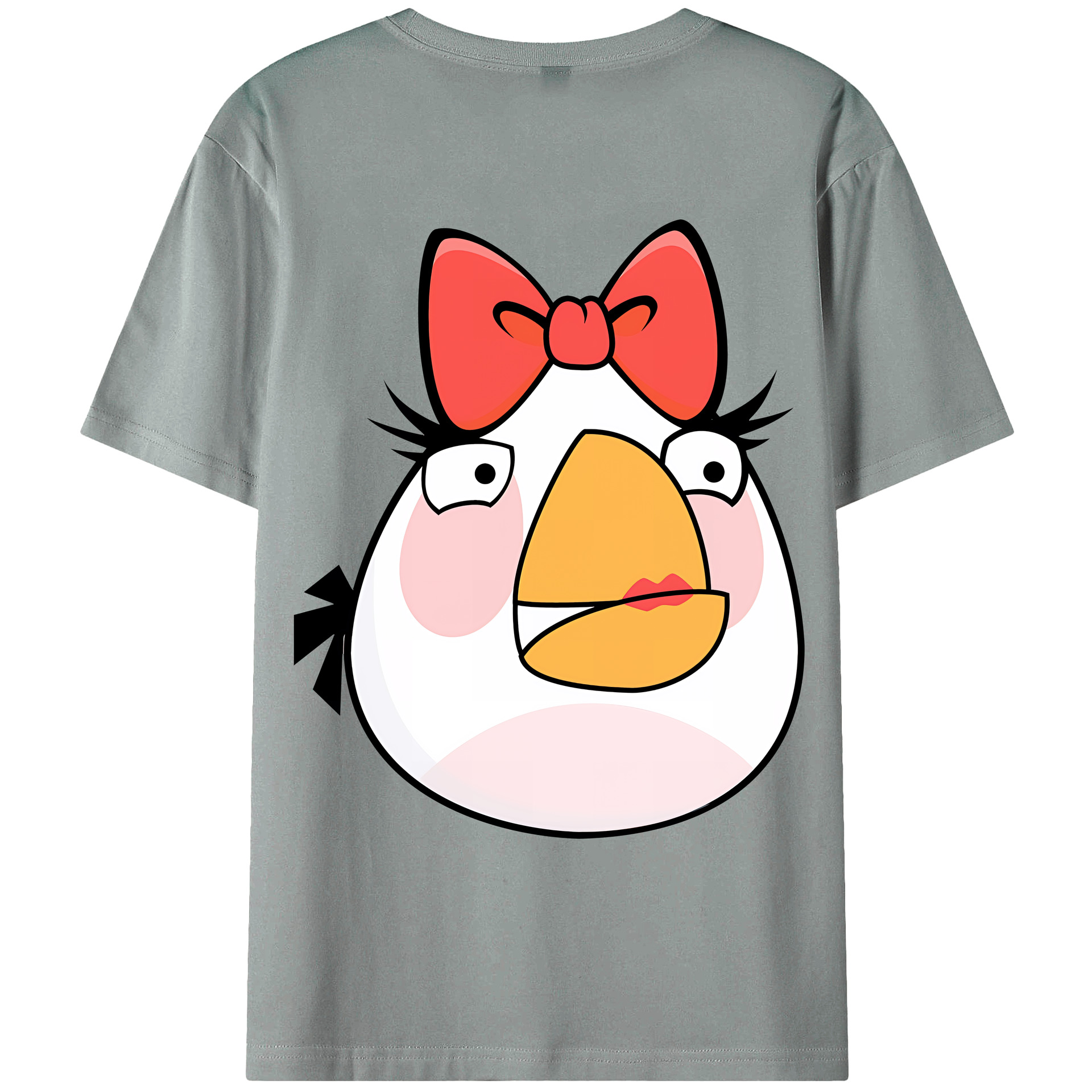 （画像用） Angry Birds アングリーバード 綿100％ メンズ半袖Tシャツ（バックプリント） 通気性